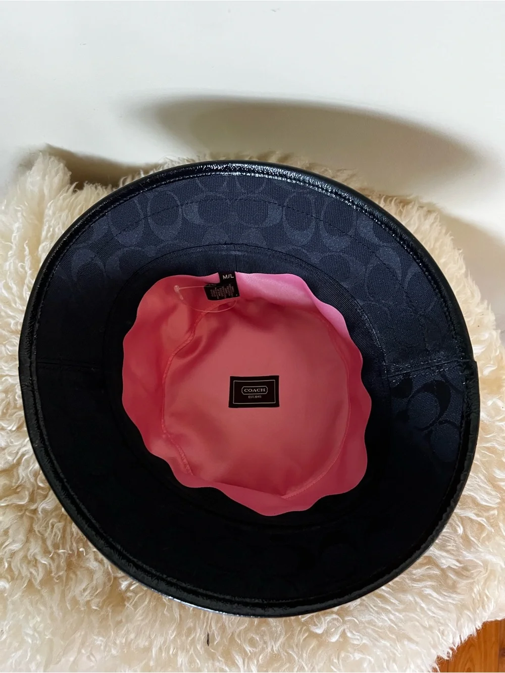 Coach Black Signature Jacquard Bucket Hat